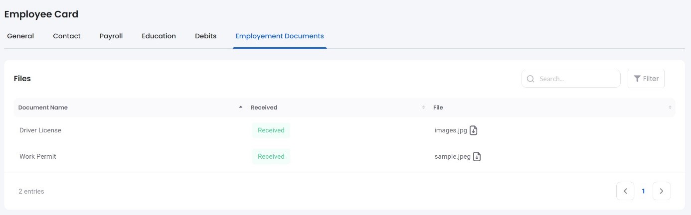 cosmo-hr employee documents
